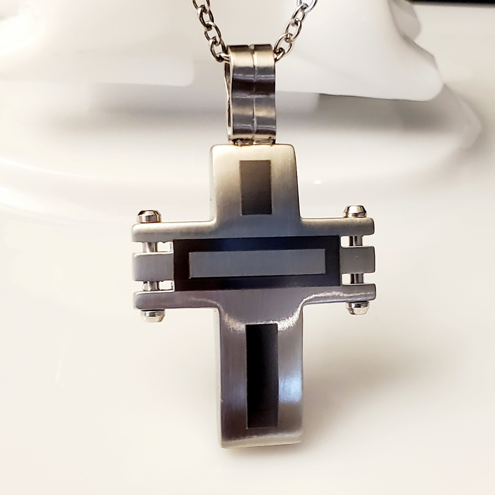 NEW Brush Stainless Steel Cross